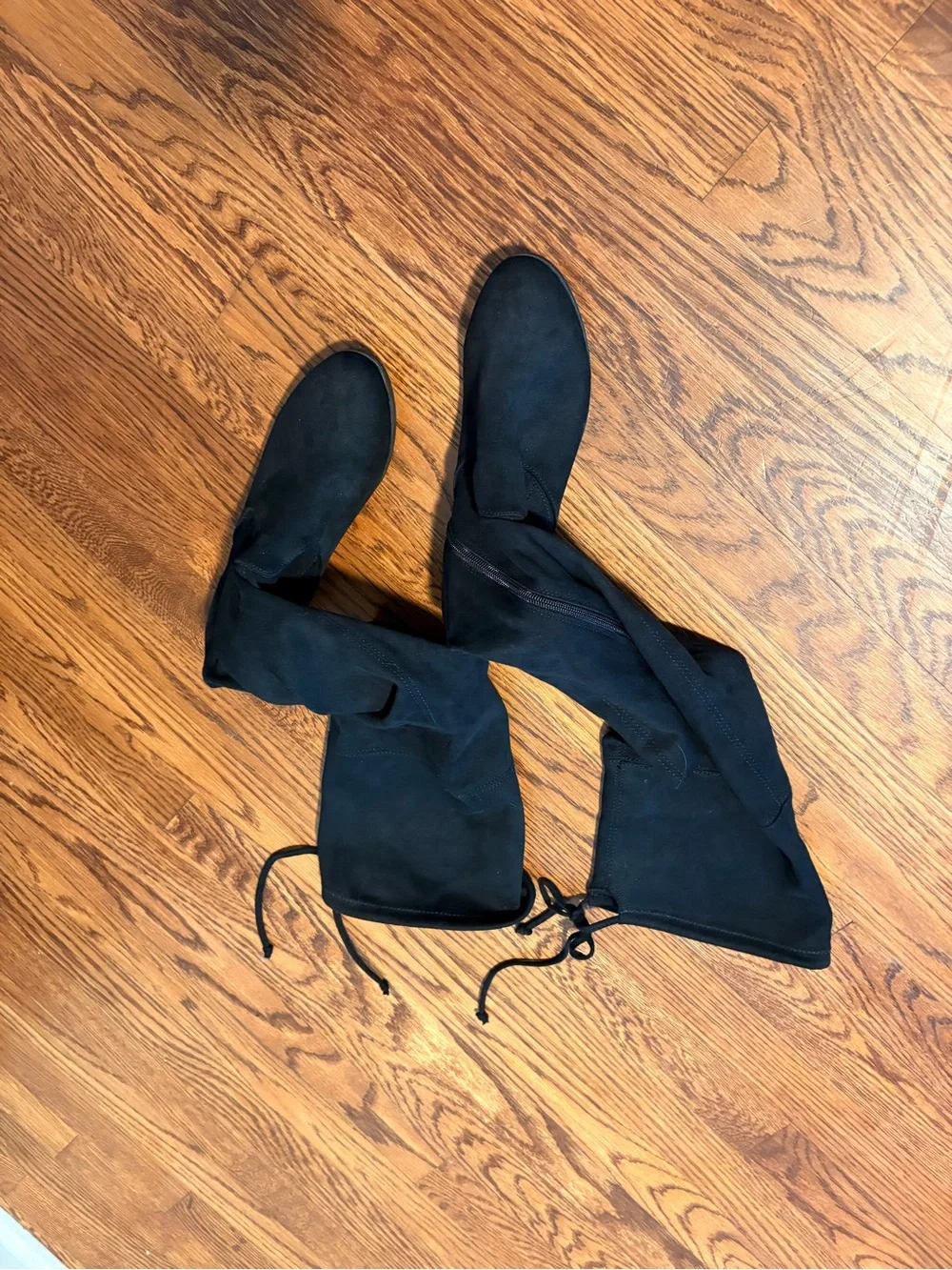 Black Knee-High Suede Boots